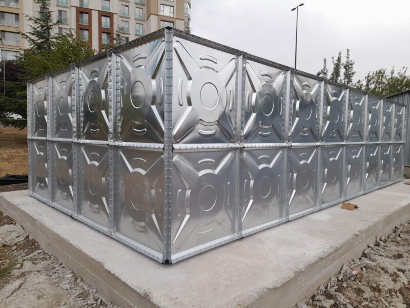 80 Ton Galvanizli Modüler Su Deposu
